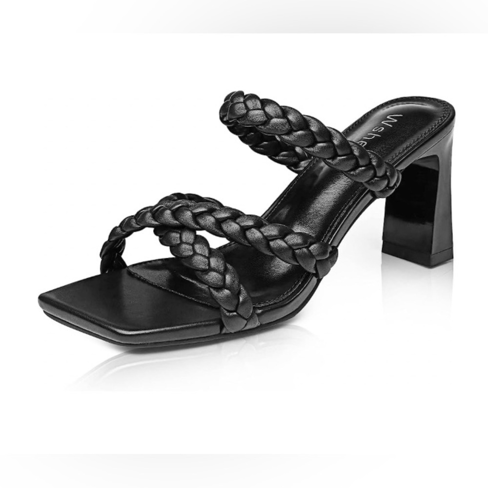 New Braided Heels Sandals for Women Stylish Square toe